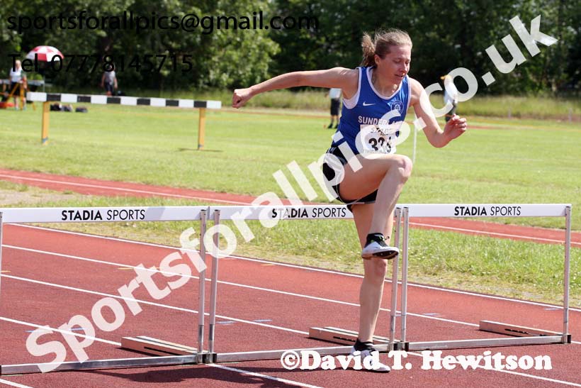 Womens 300 metres hurdles, 2019 NEMA Track and Field Champs, Monkton. Photo:  David T. Hewitson/Sports for All Pics